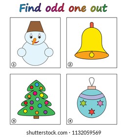 Encuentra uno extraño - juego para niños.Hoja de cálculo. Juego educativo visual para niños.