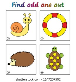 Find odd one out - game for kids. Worksheet. Visual Educational Game for children.