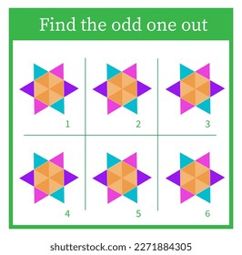 Find the odd one out. Logic puzzle for children. Kids activity sheet. Vector illustration.