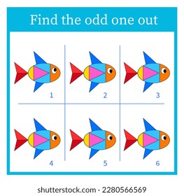 Find the odd one out. Logic puzzle for children. Kids activity sheet. Vector illustration.