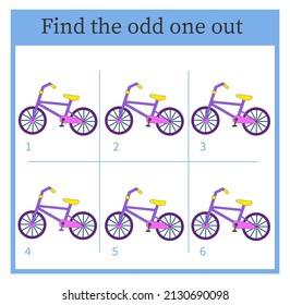 Find the odd one out. Visual logic puzzle for children. Vector illustration.