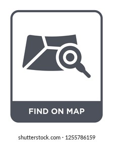 find on map icon vector on white background, find on map trendy filled icons from Maps and locations collection, find on map simple element illustration