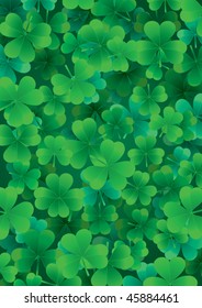 Find one Happy clover for St. Patrick`s day, vector illustration