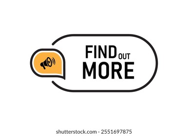 find out more sign on white background