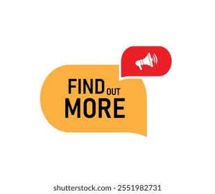 find out more sign on white background