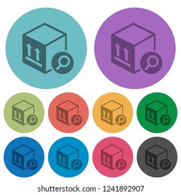 Find package darker flat icons on color round background