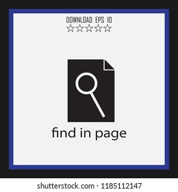 find in page vector icon