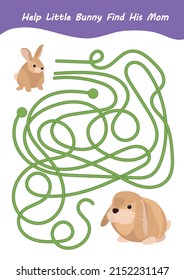 Find a path preschool tasks for children illustration