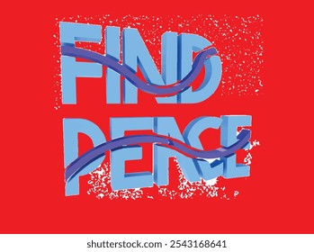 Encuentra el símbolo del logotipo del graffiti de la tipografía de la representación 3D del texto de la paz, conveniente para el uso en la camiseta de la ropa, collares de la joyería, recuerdos del cumpleaños, compromisos, bodas