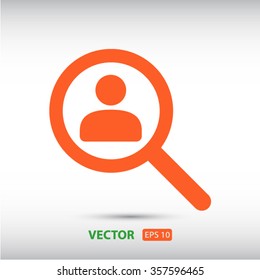 icono de búsqueda de personas. Uno de los iconos web establecidos