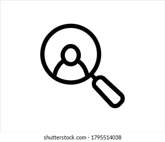 Find people icon outline and linear vector.
