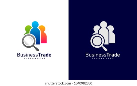 Vector de diseño del logotipo de Find People, plantilla de diseño del logotipo de Colorful People, símbolo de icono