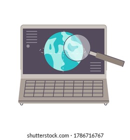 Find people on planet vector illustration cartoon flat modern style