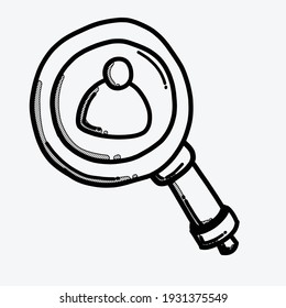 Finden Sie Menschen, Vektorsymbol. Zeichnen Skizze Illustration handgezeichnet Linie.