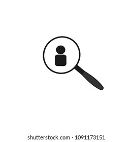 find people vector icon with magnifying glass