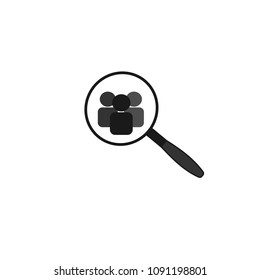 find people vector icon with magnifying glass