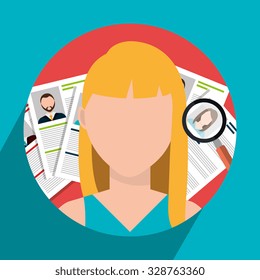 Find person and job interview graphic design, vector illustration