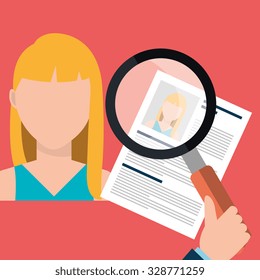 Find person and job interview graphic design, vector illustration