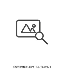Find, photo vector icon. Multimedia minimalist outline vector icon.