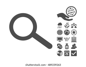 Find pictograph with bonus design elements. Vector illustration style is flat iconic symbols, gray color, white background.
