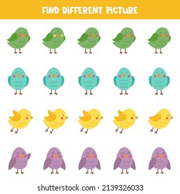 Find picture which is different from others. Worksheet for kids.