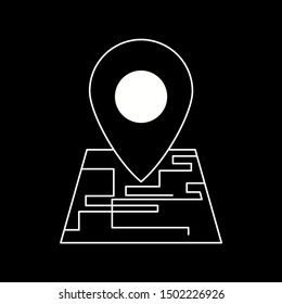 Find places on map line icon