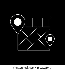 Find places on map line icon