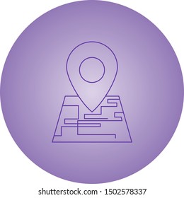 Find places on map line icon