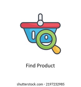 Buscar ilustración de diseño de icono de vector de contorno relleno de producto en fondo blanco. Archivo EPS 10
