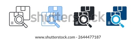 Find Product Icon Set Multiple Style. Designed In Outline, Blue, Glyph, Dual Tone