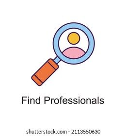 Find Professionals vector Filled Outline Icon Design illustration. Home Improvements Symbol on White background EPS 10 File