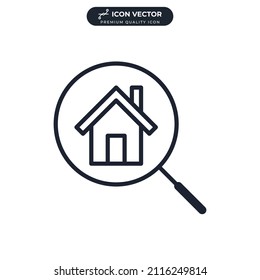 Find a Real Estate icon symbol template for graphic and web design collection logo vector illustration