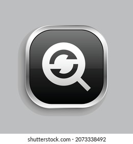 find replace fill icon design. Glossy Button style rounded rectangle isolated on gray background. Vector illustration