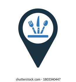 Find, restaurant searching icon. vector design is isolated on a white background