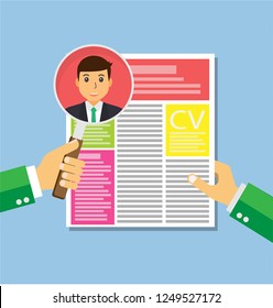 Find the right person for the job concept with business, businessman, resume