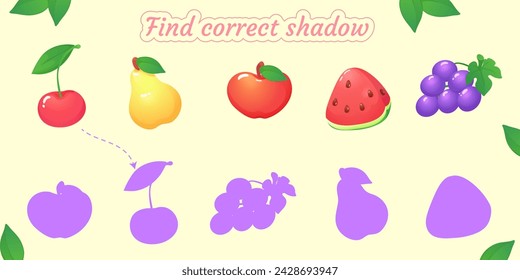 Find the right shade of fruit: peach, apple,cherry,lemon,watermelon, grape,raspberry