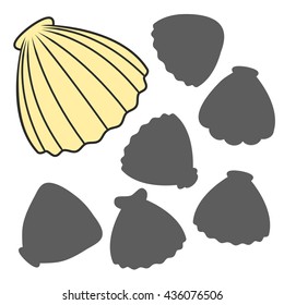 Find the right shadow image. Educational games for kids.shell vector