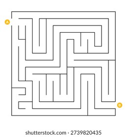 Find right way. puzzle game for kids. simple logic game. labyrinth maze game. find the right path. path to success and business solution. vector illustration