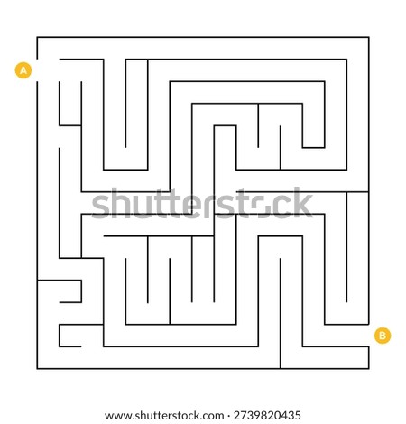 Find right way. puzzle game for kids. simple logic game. labyrinth maze game. find the right path. path to success and business solution. vector illustration