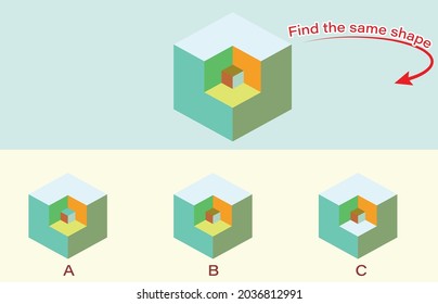 Finden Sie die gleiche Form, das geometrische Rätsel