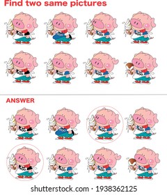 Find the same thing quiz, pigs