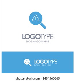 Find, Search, View, Error Blue Solid Logo with place for tagline. Vector Icon Template background