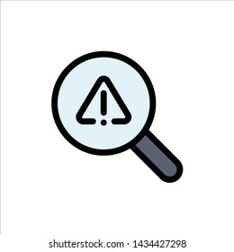 Find, Search, View, Error  Flat Color Icon. Vector icon banner Template