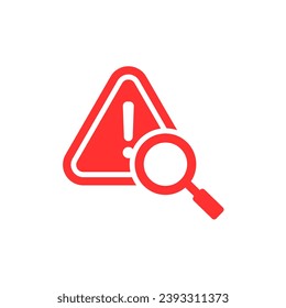 Find, Search, View, Error Flat Color Icon. Vector icon banner Template. Red color sign