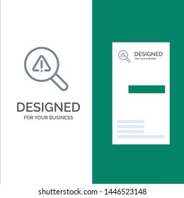 Find, Search, View, Error Grey Logo Design and Business Card Template