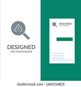 Find, Search, View, Error Grey Logo Design and Business Card Template. Vector Icon Template background
