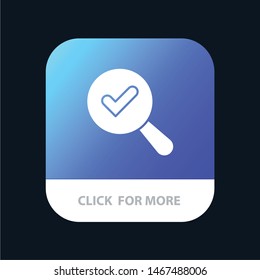 Find, Search, View Mobile App Button. Android and IOS Glyph Version. Vector Icon Template background