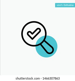 Find, Search, View turquoise highlight circle point Vector icon. Vector Icon Template background