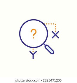 find, search, x, y, formula icon, isolated icon in light background, perfect for website, blog, logo, graphic design, social media, UI, mobile app