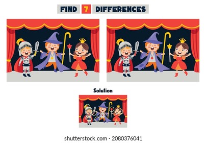 Find Seven Differences Activity For Children